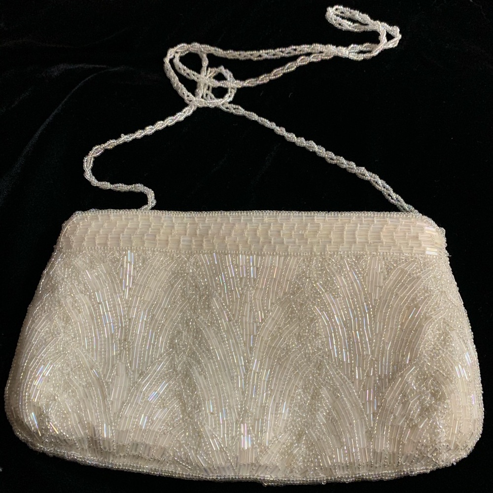 Vintage La Regale Ivory Beaded Evening Bag